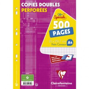 500 copies Doubles - Petits carreaux - CLAIREFONTAINE