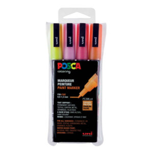 Pochette de 4 marqueurs couleurs pailletées pointe fine - Posca -