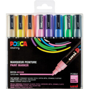 Pochette de 8 Marqueurs coloris pastel pointe moyenne - Posca -
