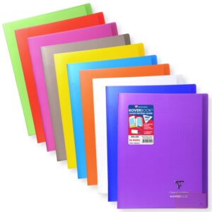 Cahier Koverbook 24x32cm 96 pages petits carreaux + marge couverture transparent - Assortis