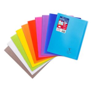Cahier Koverbook 24x32cm 96 pages grands carreaux couverture transparent - Assortis