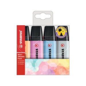 Surligneur Boss pastel x4 nouvelles couleurs - Stabilo