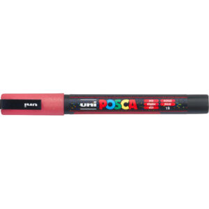 Marqueur couleur Rouge pailleté pointe fine PC-3ML - Posca -