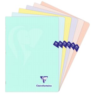 Cahier Mimesys PASTEL A4 96 pages grands carreaux couverture - Assortis