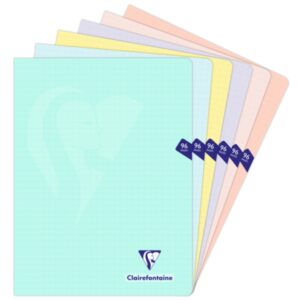 Cahier Mimesys PASTEL 24x32 cm 96 pages grands carreaux couverture - Assortis