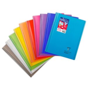 Cahier reliure intégrale Koverbook 24x32cm 160 pages grands carreaux couverture transparent - Assortis