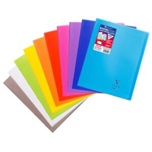 Cahier Koverbook 24x32cm 48 pages grands carreaux couverture transparent - Assortis