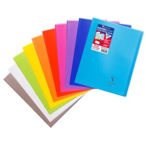 Cahier Koverbook 24x32cm 140 pages grands carreaux couverture transparent - Assortis