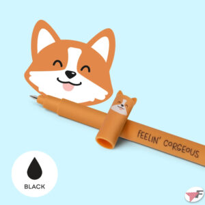 Stylo effaçable noir Corgi - Legami -