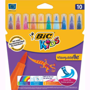 Pochette 10 feutres Visaquarelle pointe pinceau - Bic -