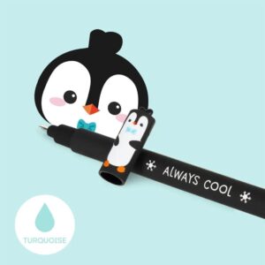 Stylo effaçable Turquoise Pingouin - Legami -