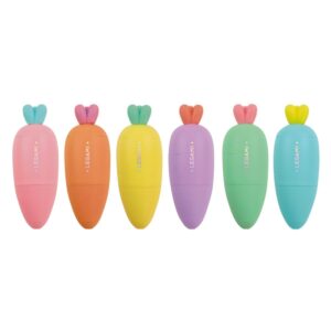Set de 6 mini surligneurs carotte Legami