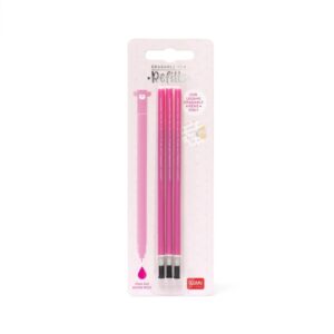 3 recharges stylo à encre gel Legami Rose