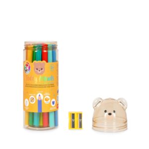Set de 24 crayons de couleur avec taille-crayon Legami Ours