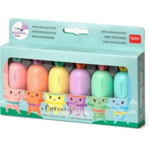 Set de 6 mini surligneurs carotte Legami