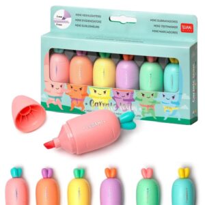 Set de 6 mini surligneurs carotte Legami